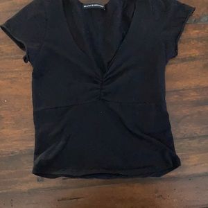 Brandy Melville Black V neck crop top